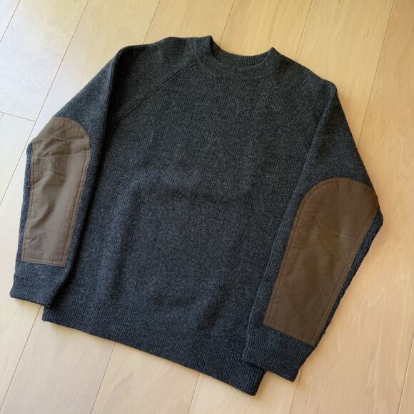 Best Made CO Sweater Medium Gray Wool Pullover Elbow Pads Minimalist New York - Picture 9 of 9